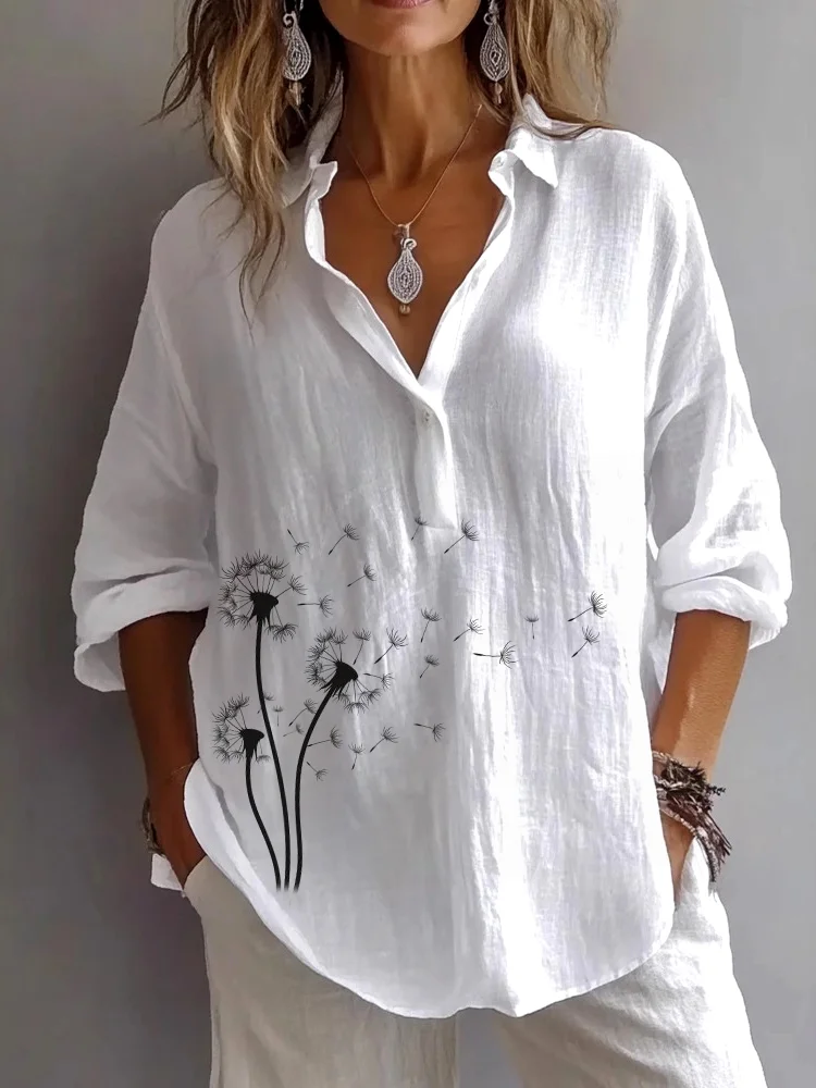 Chemises Femmes Décontracté Plain Printemps / Automne Coton Micro-élasticité Quotidien Manches Longues Régulier Col de Chemise