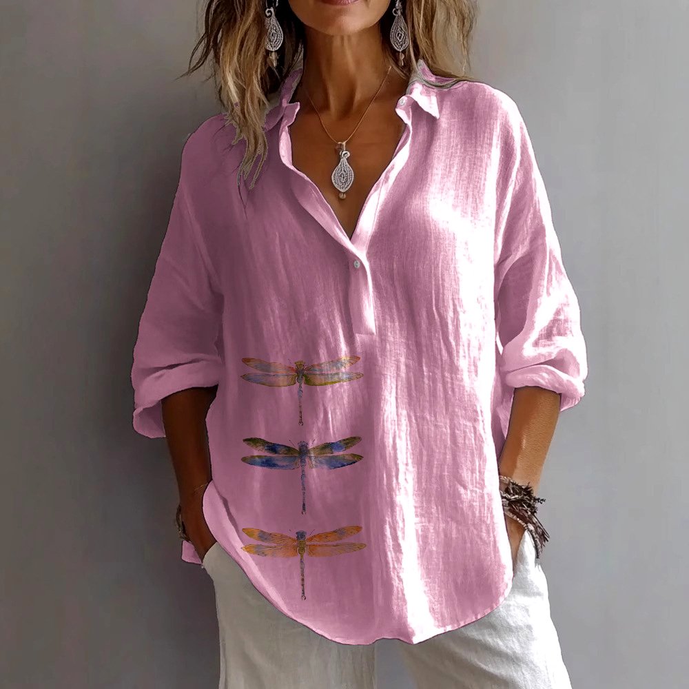 Chemises Décontracté Plain Printemps / Automne Coton Micro-élasticité Quotidien Manches Longues Régulier Col de Chemise pour Femmes