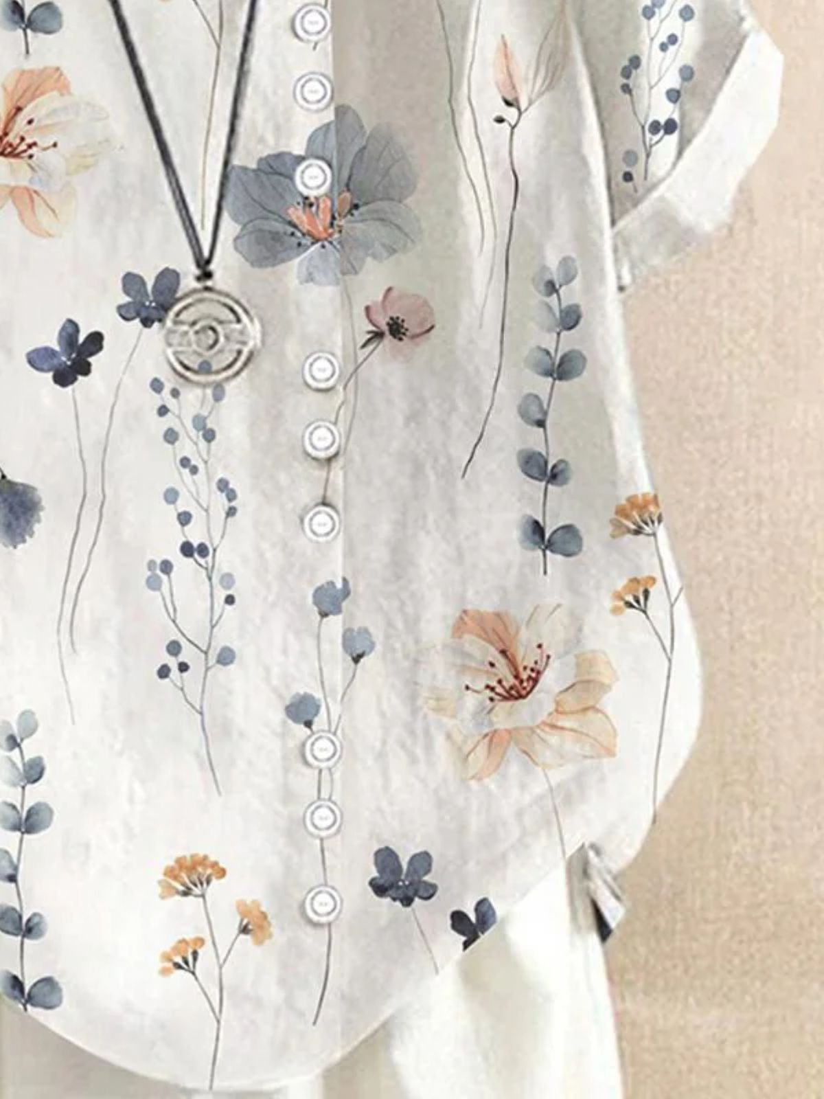 Blouses Femmes Décontracté Floral Été Coton Domestique Coupe Régulière Col Rond Régulier Régulier