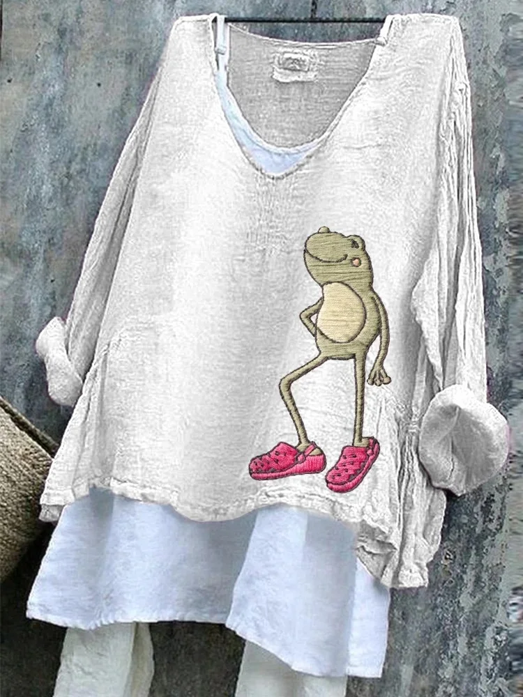 T-shirts Rétro Imprimé d'Animal Printemps / Automne Polyester Micro-élasticité Quotidien Manches Longues Régulier Trapèze pour Femmes