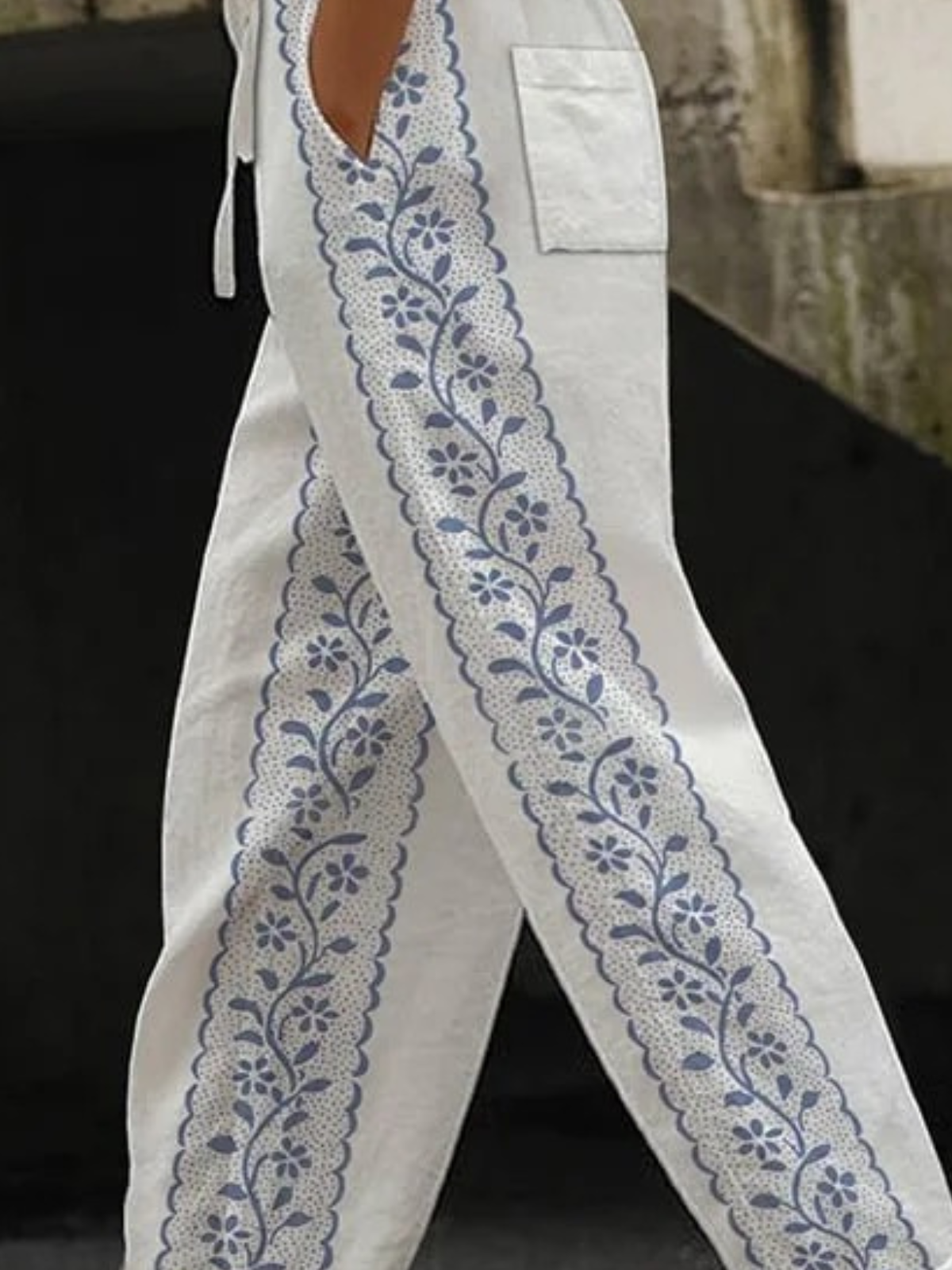Pantalons Décontracté Printemps / Automne Ethnique Géométrie Naturel Micro-élasticité Quotidien Coupe Régulière Droit Régulier pour Femmes
