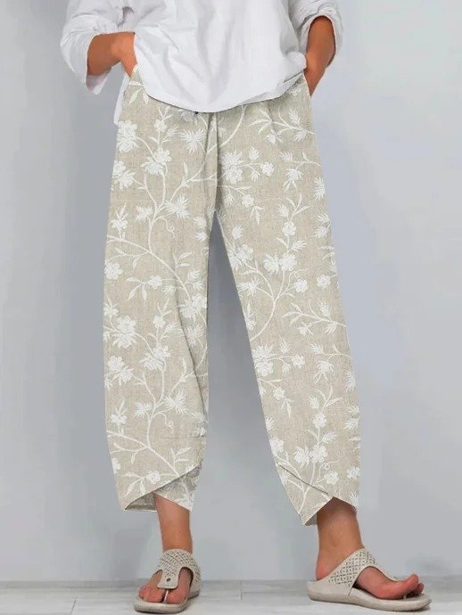 Pantalons Décontracté Floral Printemps / Automne Polyester Micro-élasticité Quotidien Pantalon à la cheville Pantalons Harem Trapèze pour Femmes