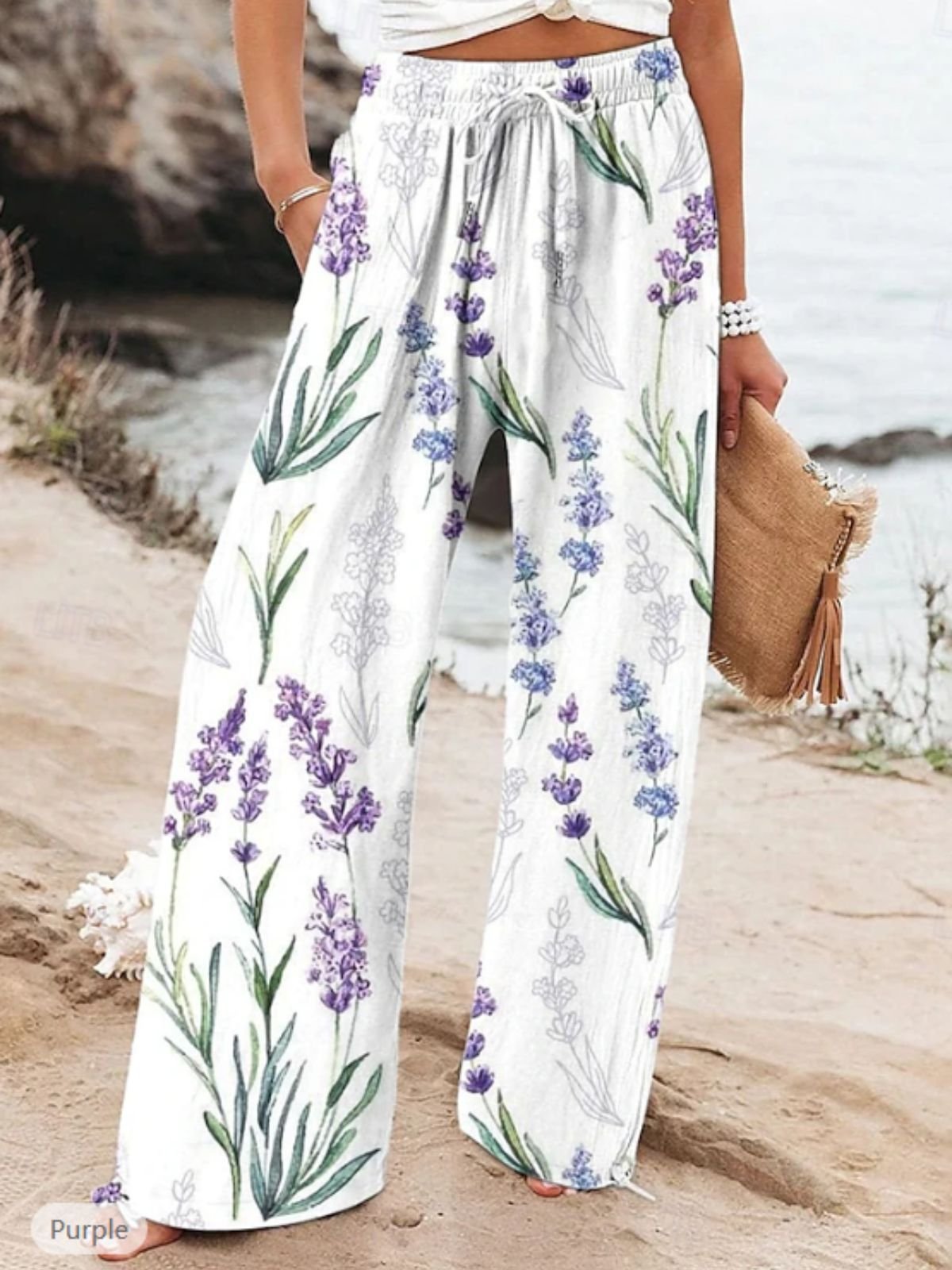 Pantalons Femmes Décontracté Libellule Printemps / Automne Polyester Naturel Micro-élasticité Quotidien Ample Long