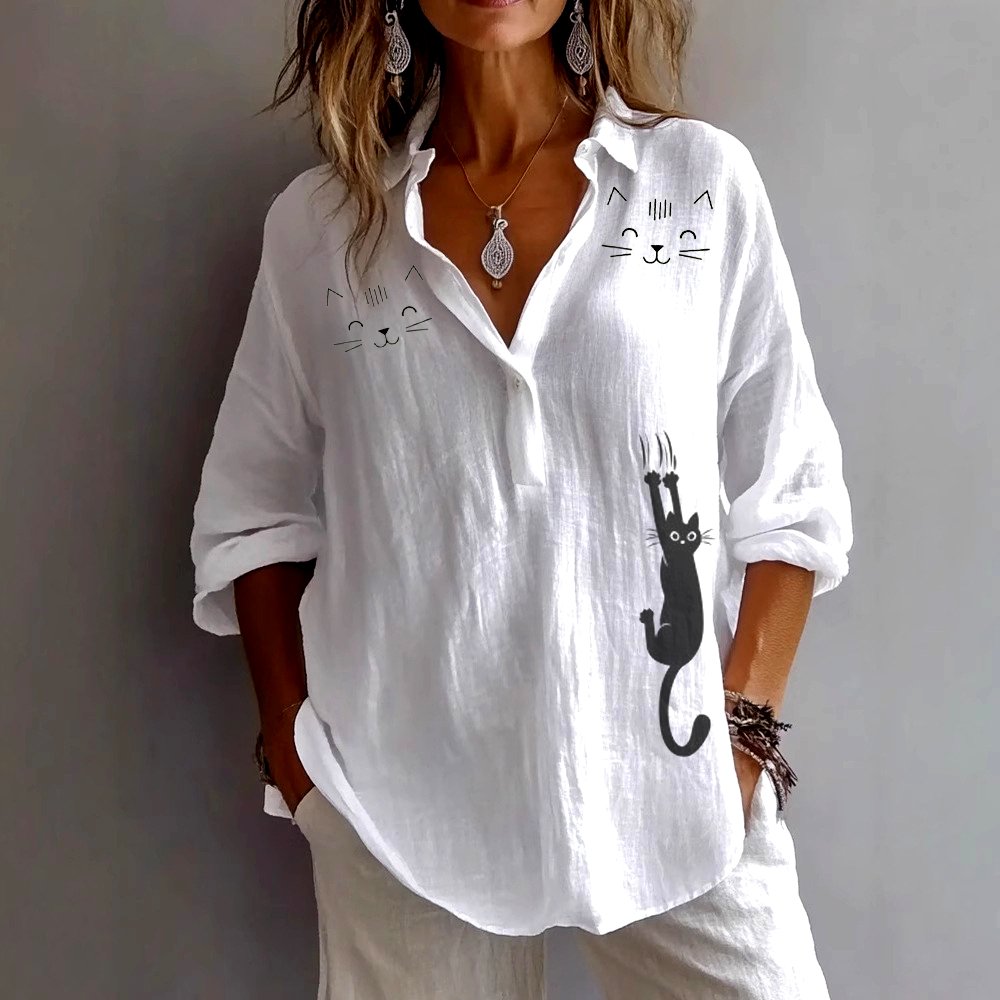 Chemises Femmes Décontracté Plain Printemps / Automne Quotidien Coupe Régulière Manches Longues Régulier Trapèze Col de Chemise
