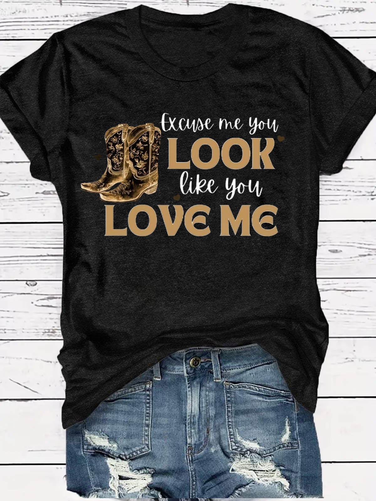 T-shirts de Style Occidental Été Imprimé de Lettre Motif Vacances Coupe Régulière Col Rond Régulier Droit Régulier pour Femmes