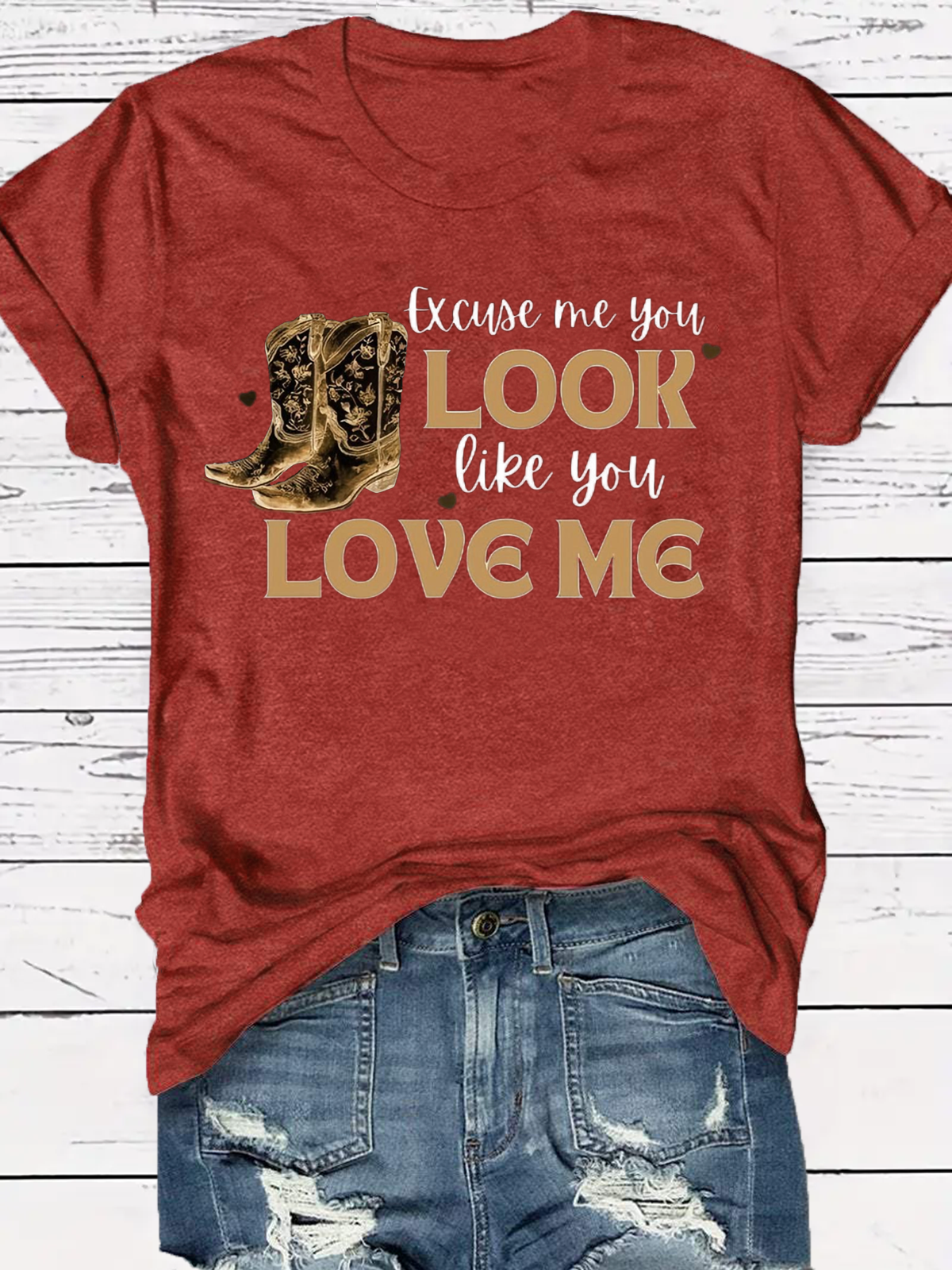 T-shirts de Style Occidental Été Imprimé de Lettre Motif Vacances Coupe Régulière Col Rond Régulier Droit Régulier pour Femmes