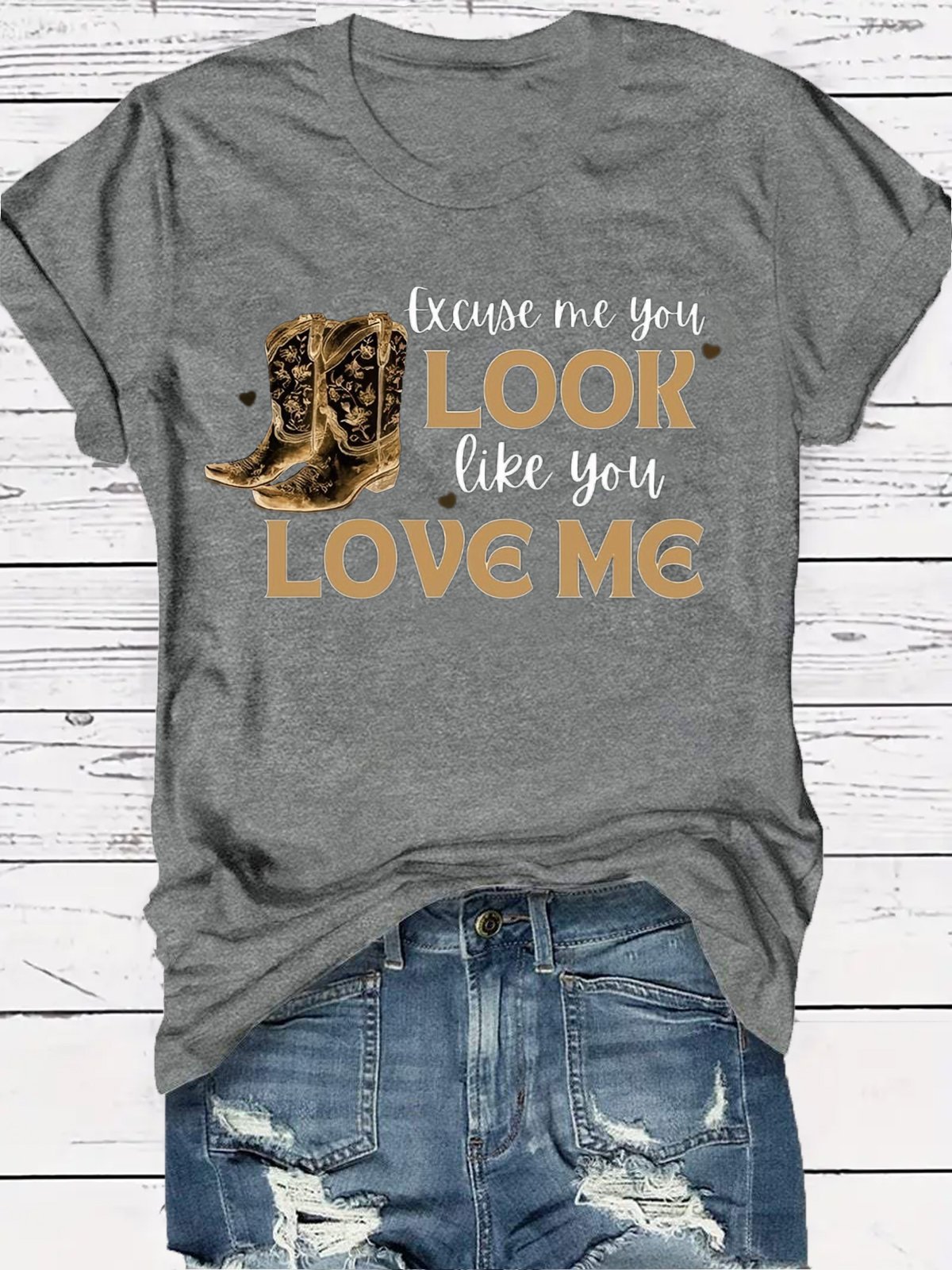 T-shirts de Style Occidental Été Imprimé de Lettre Motif Vacances Coupe Régulière Col Rond Régulier Droit Régulier pour Femmes