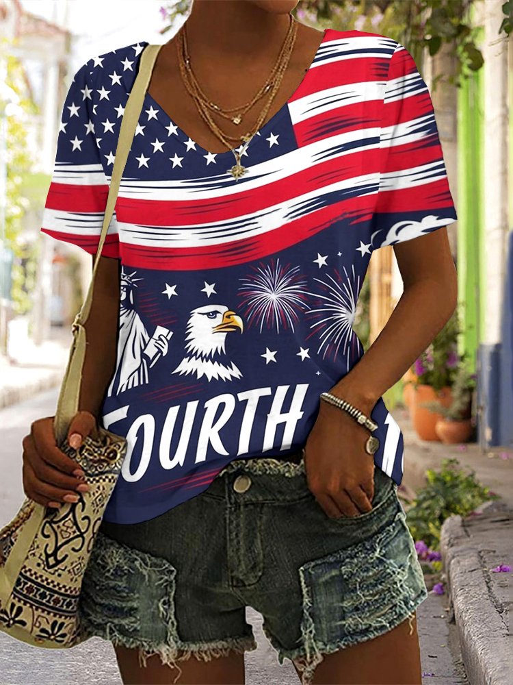 T-shirts Décontracté Floral Été Polyester Micro-élasticité Quotidien Coupe Régulière Manches Courtes Trapèze pour Femmes