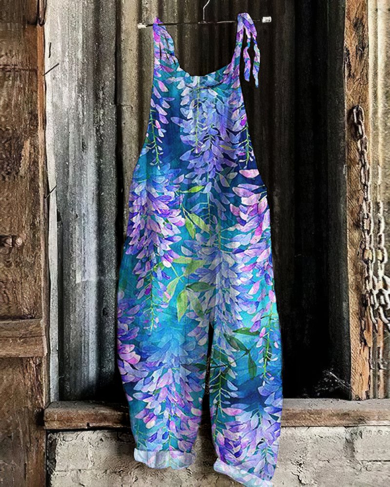 Combinaisons Femmes Décontracté Floral Été en Lin à Bretelles Micro-élasticité Quotidien Camisole Trapèze