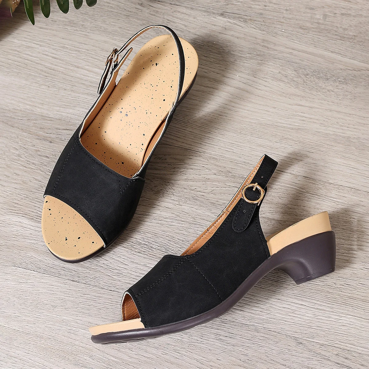 Mocassins Vacances Plain Toutes Les Saisons Faire la navette Talon de Bloc Bout Rond PU Après le laçage PU pour Femmes