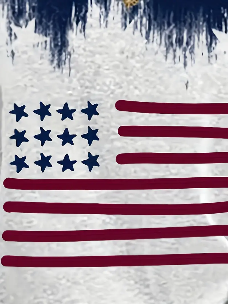 T-shirts Décontracté Été Drapeau des États-Unis Polyester Col V Micro-élasticité Quotidien Coupe Régulière Régulier pour Femmes