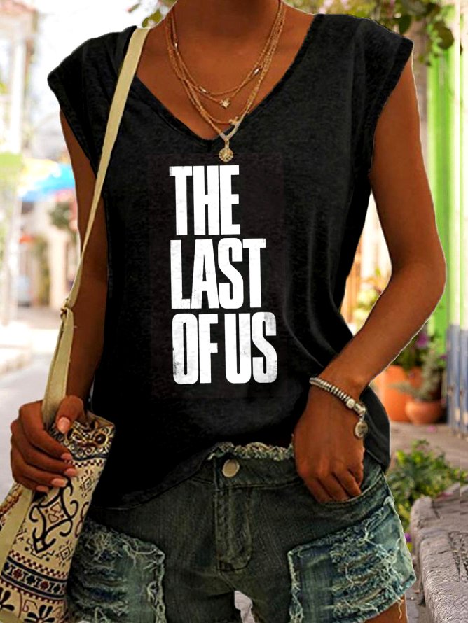 Top Débardeur Tops Femmes Décontracté Été Lettres de texte Polyester Micro-élasticité Sans Manches Régulier Trapèze Régulier