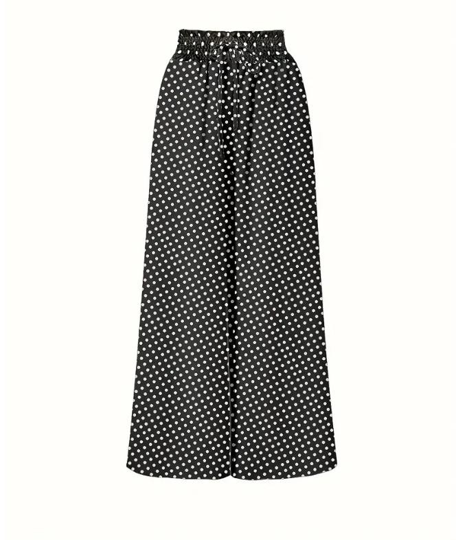 Pantalons Plain Urbain Printemps / Automne Polyester Micro-élasticité Ample Taille Moyenne Pantalons à Jambe Large Droit pour Femmes