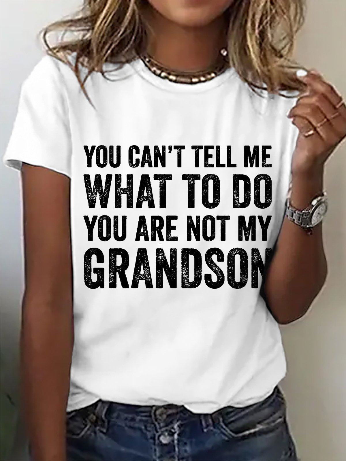 T-shirts Décontracté Été Lettres de texte Coton Micro-élasticité Ample Col Rond Régulier Droit pour Femmes