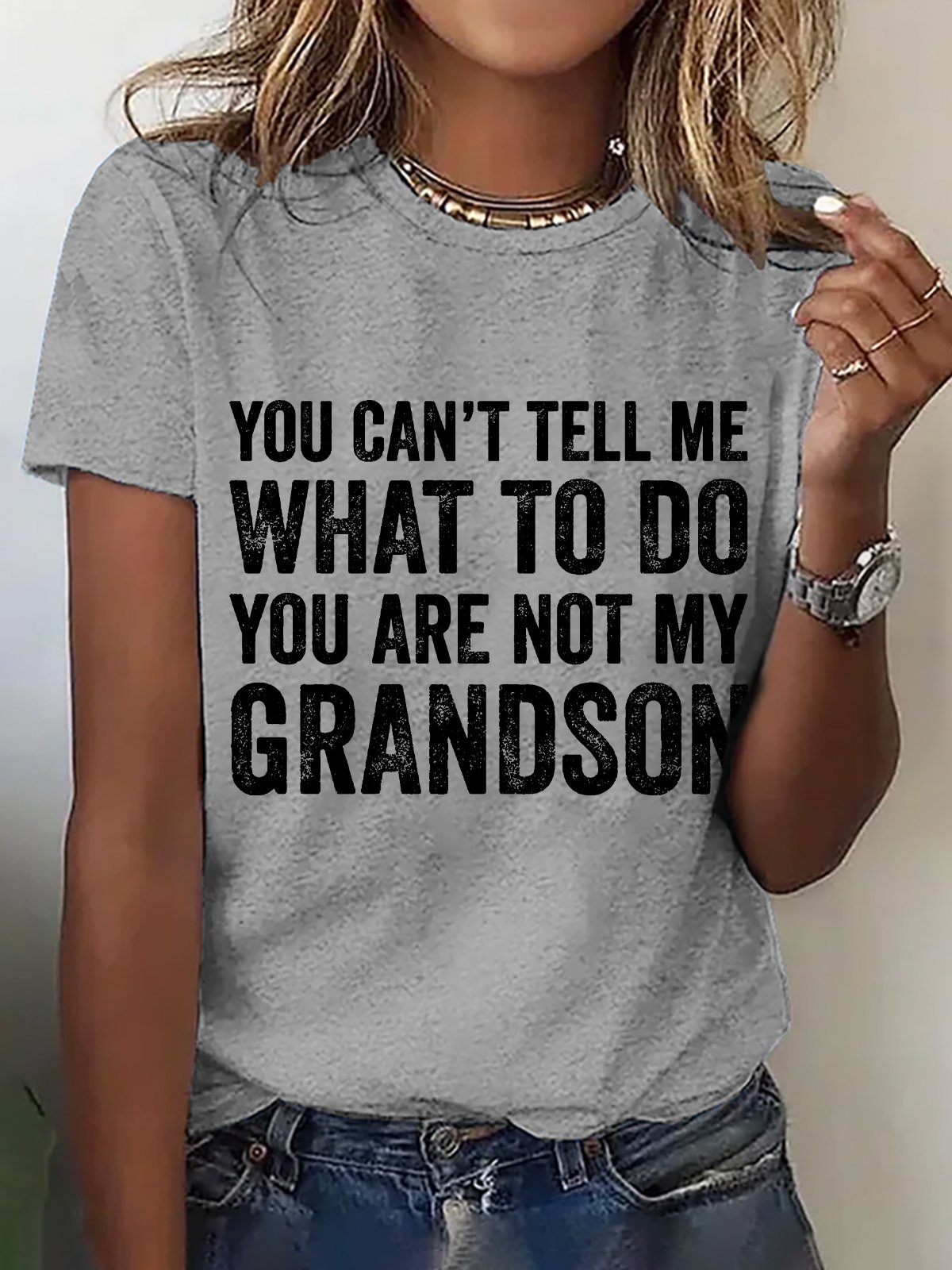 T-shirts Décontracté Été Lettres de texte Coton Micro-élasticité Ample Col Rond Régulier Droit pour Femmes