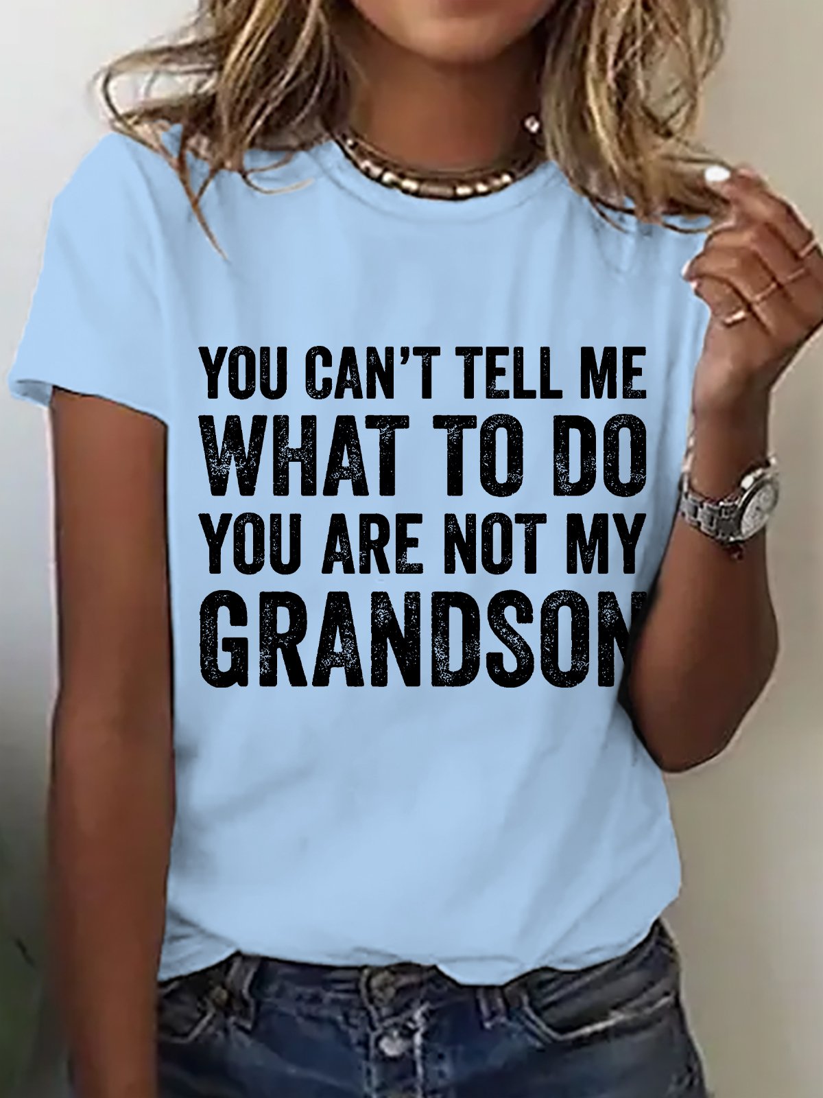 T-shirts Décontracté Été Lettres de texte Coton Micro-élasticité Ample Col Rond Régulier Droit pour Femmes