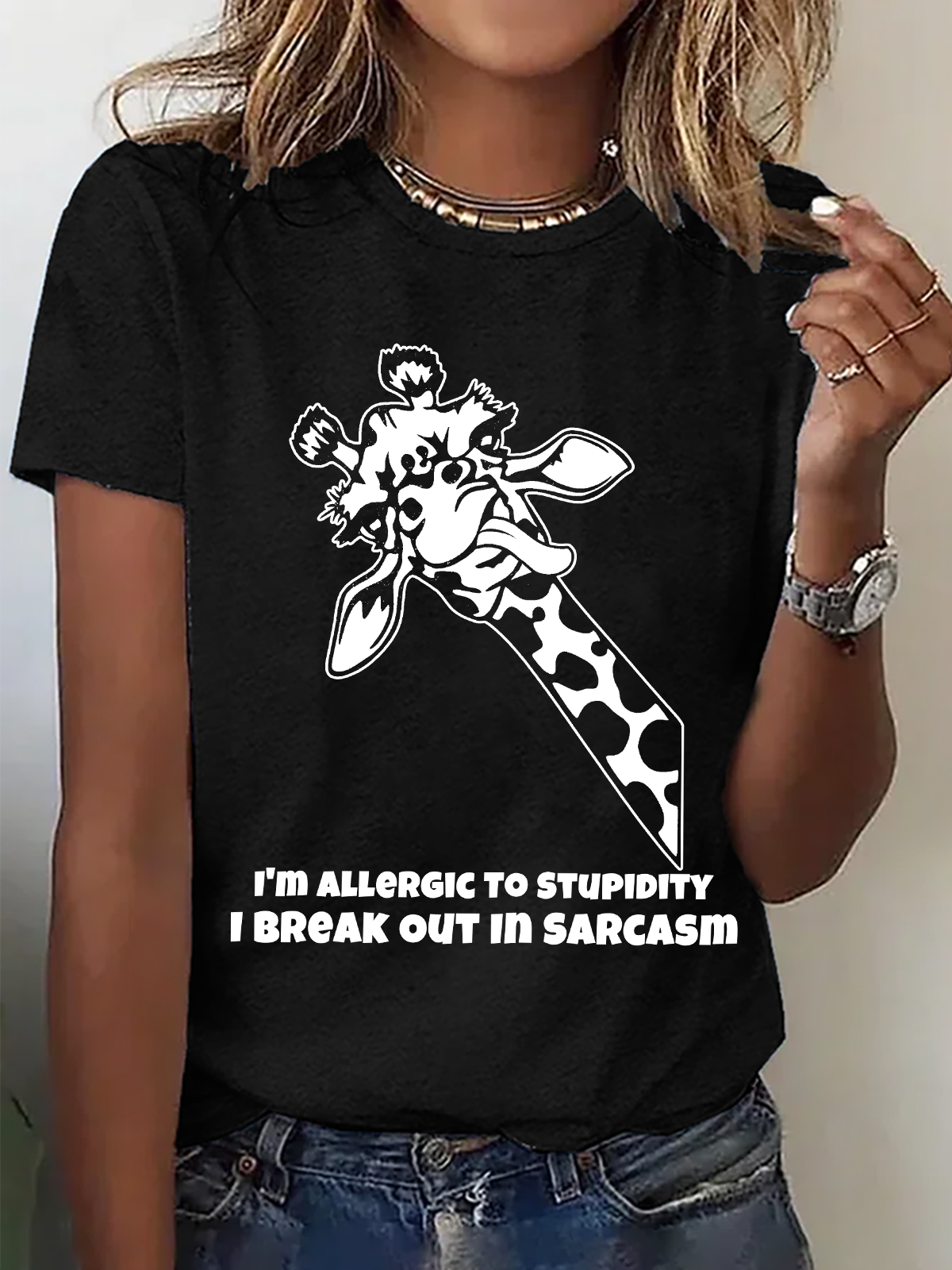 T-shirts Décontracté Imprimé d'Animal Été Quotidien Ample Manches Courtes Col Rond Régulier Droit pour Femmes