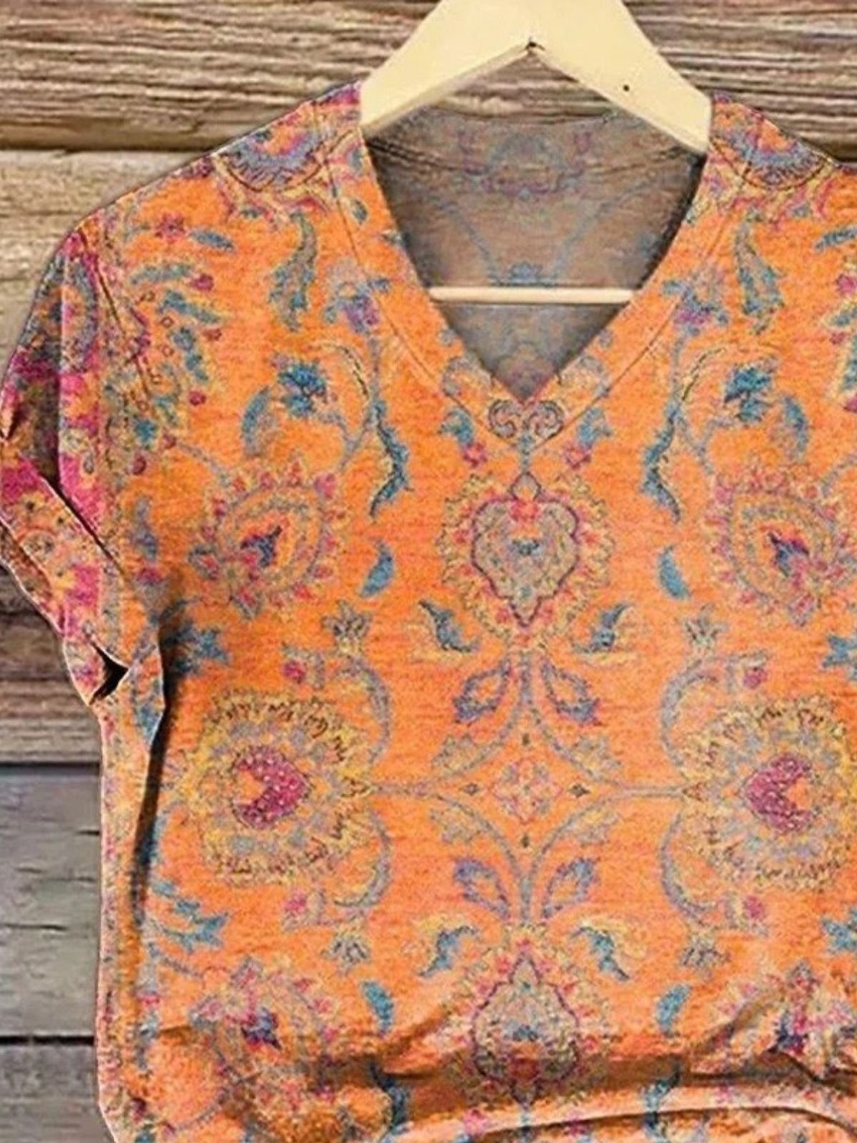 T-shirts Femmes Décontracté Ethnique Été Micro-élasticité Quotidien Manches Courtes Régulier Trapèze Régulier