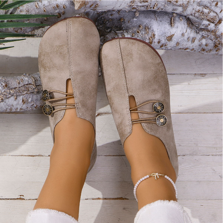 Chaussures à Tige Basse Vacances Plain Toutes Les Saisons Portable Quotidien AFFLIGÉ Bout Rond PU Chaussures à Tige Basse pour Femmes