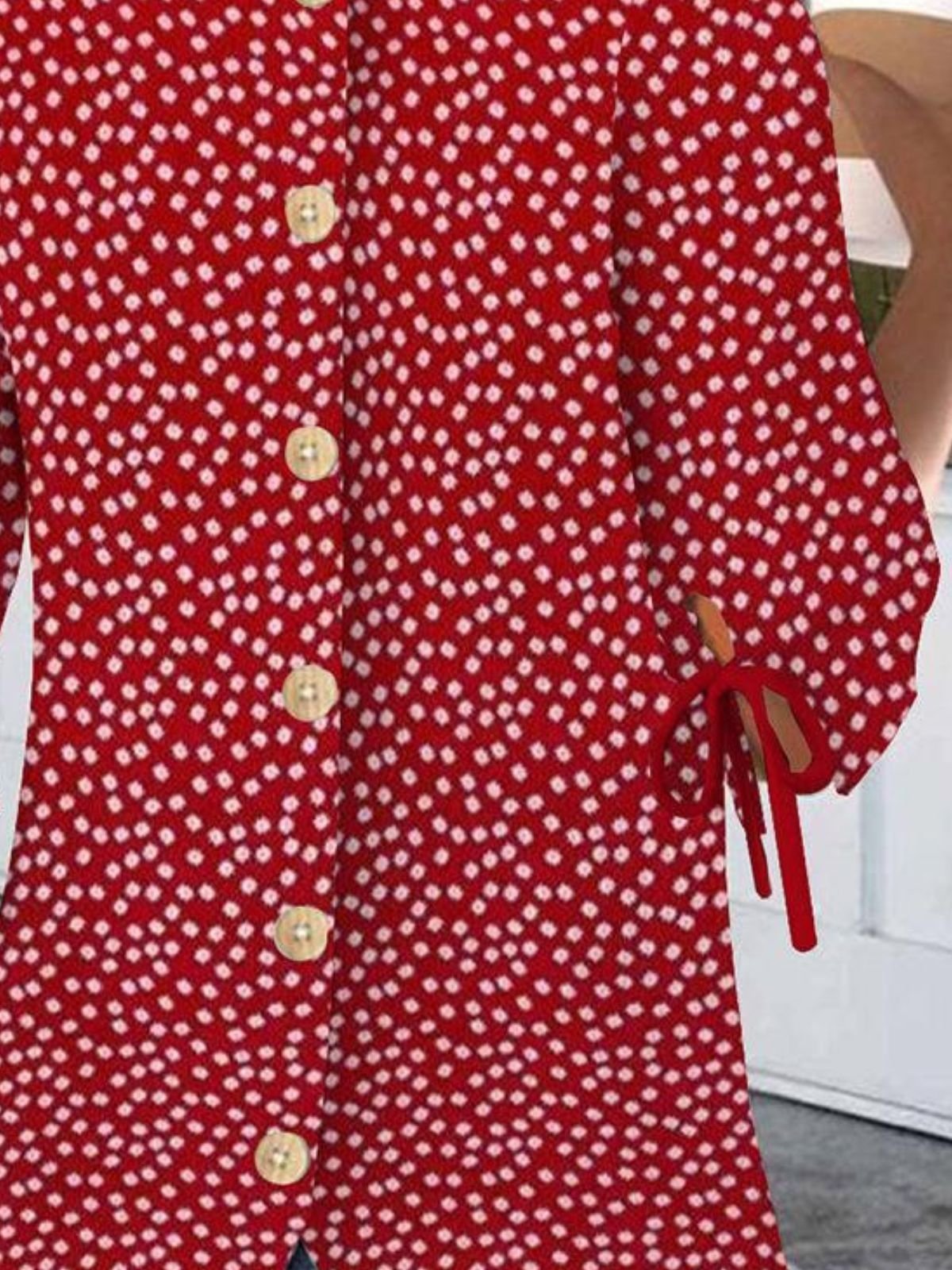 Blouses Rue Floral Été Manche Ballon Micro-élasticité Coupe Régulière Demi Manche Col Rond Régulier pour Femmes