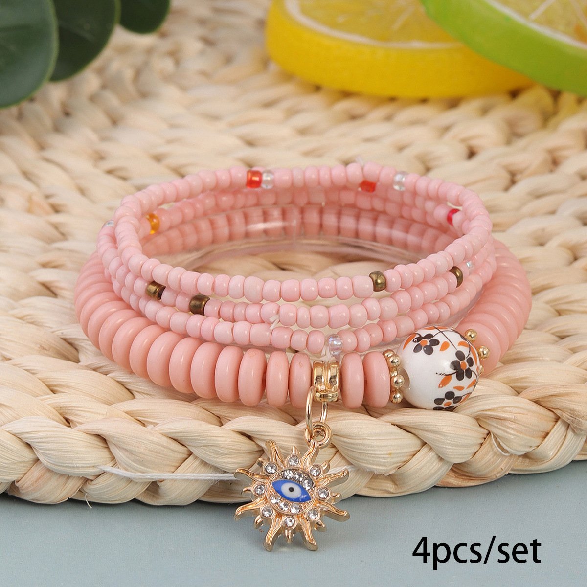 Bracelets Rétro Abstrait Toutes Les Saisons Imprimé Quotidien multicouche Bracelet Céramique pour Femme
