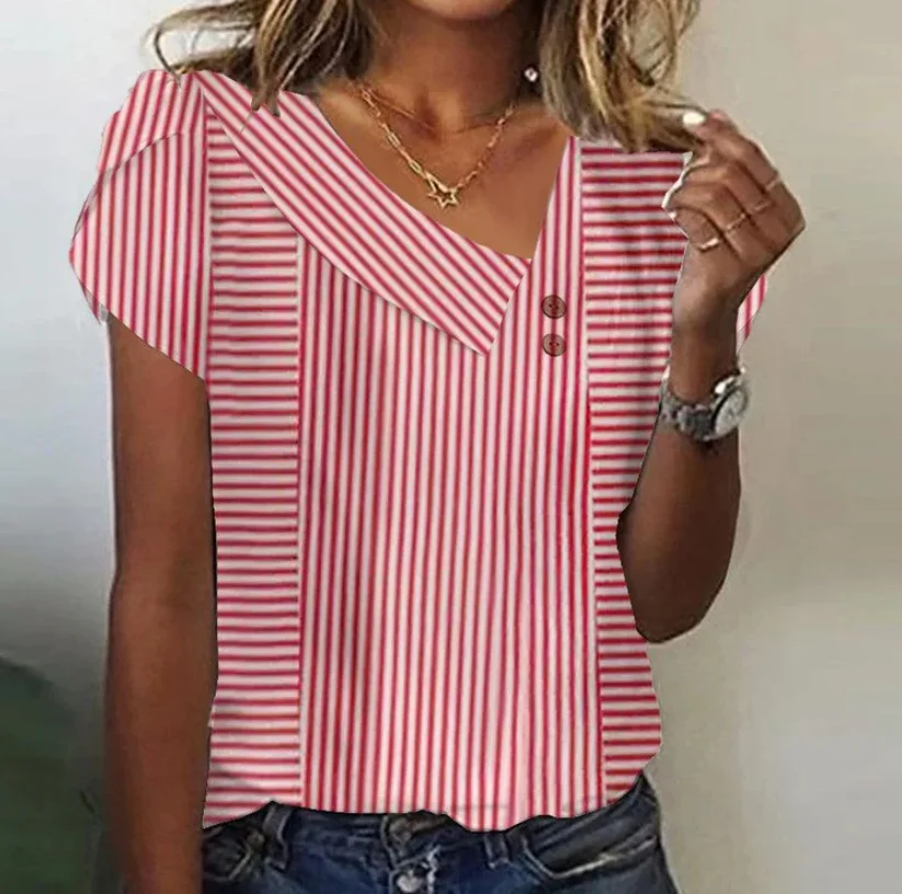 T-shirts Femmes Plain Décontracté Été Polyester Sortie Asymétrique Régulier Droit Boucle