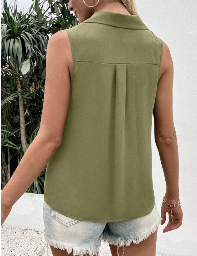 Top Débardeur Tops Femmes Sexy Plain Été en Mousseline de Soie Quotidien Coupe Régulière Sans Manches Droit Régulier