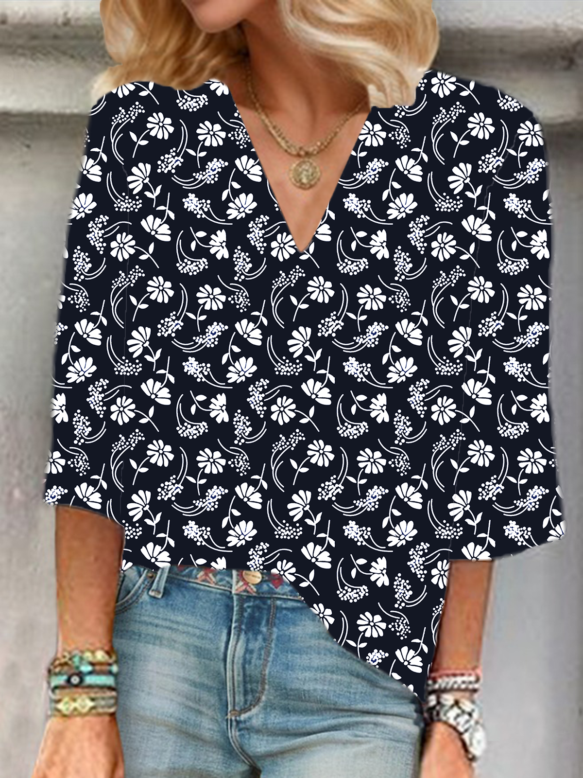 Blouses Décontracté Plantes Été Coton Aucune élasticité Demi Manche Régulier Droit Régulier pour Femmes