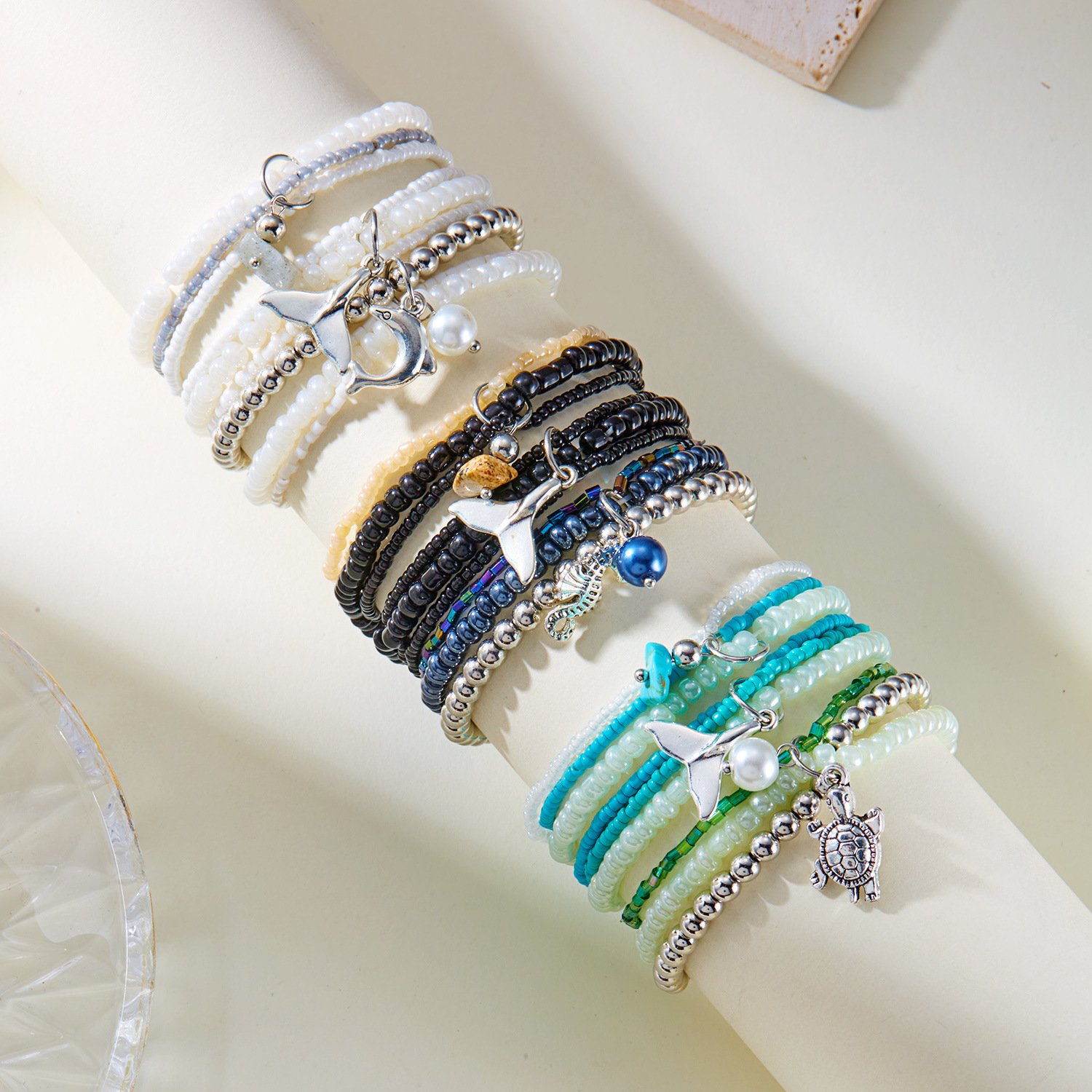 Bracelets Femmes Décontracté Bloc de Couleur Toutes Les Saisons Roulotté Faire la navette multicouche Bracelet Perle