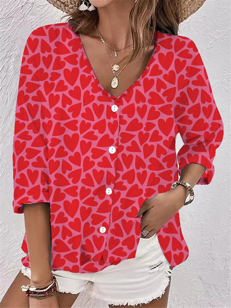 Blouses Femmes Urbain Floral Printemps / Automne Polyester Imprimé Quotidien Manches trois quarts Régulier Droit