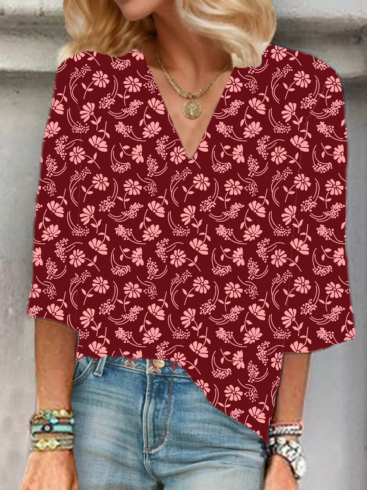 Blouses Décontracté Plantes Été Coton Aucune élasticité Demi Manche Régulier Droit Régulier pour Femmes