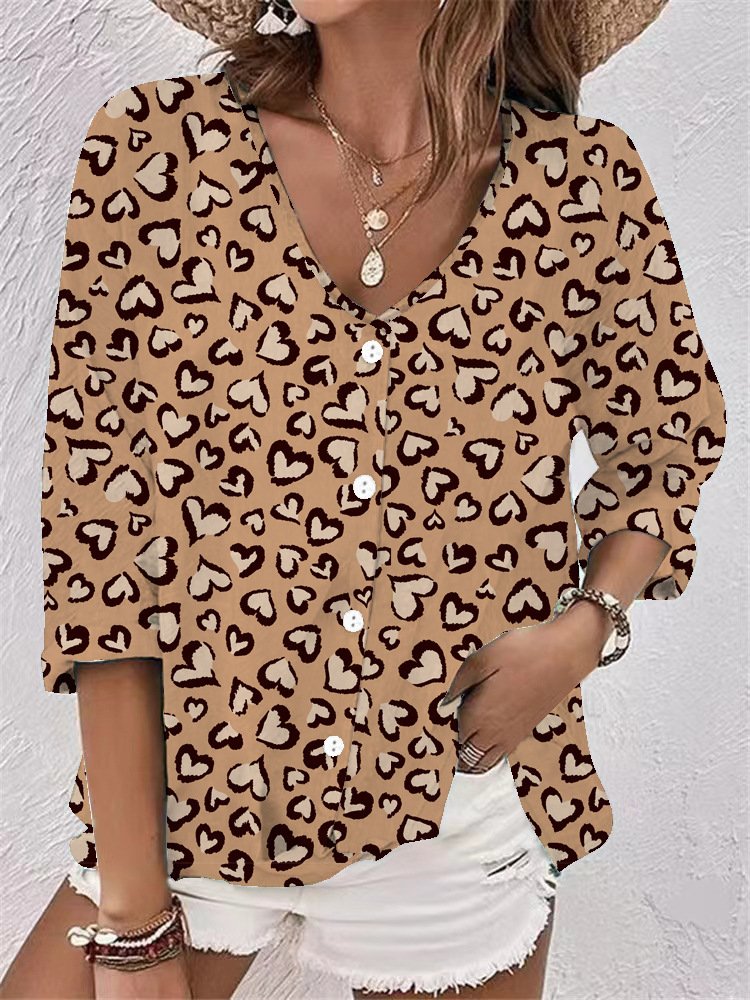 Blouses Femmes Urbain Floral Printemps / Automne Polyester Imprimé Quotidien Manches trois quarts Régulier Droit