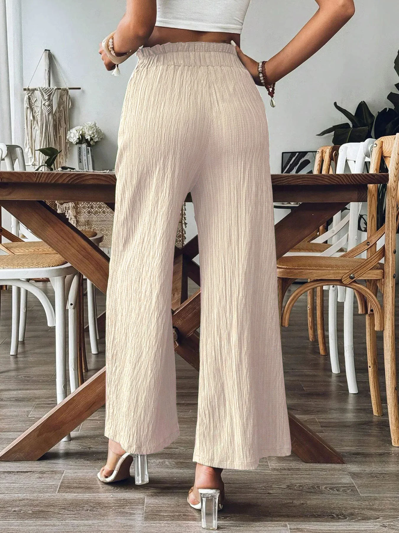 Pantalons Femmes Décontracté Plain Printemps / Automne Micro-élasticité Quotidien Pantalon droit Long Trapèze Régulier
