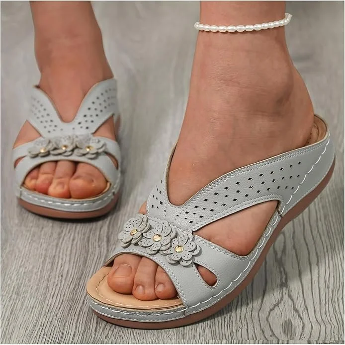 Sandales Antidérapantes Rue Plain Été Quotidien Cuir Cuir Sandales Antidérapantes à Enfiler Polyuréthane pour Femmes