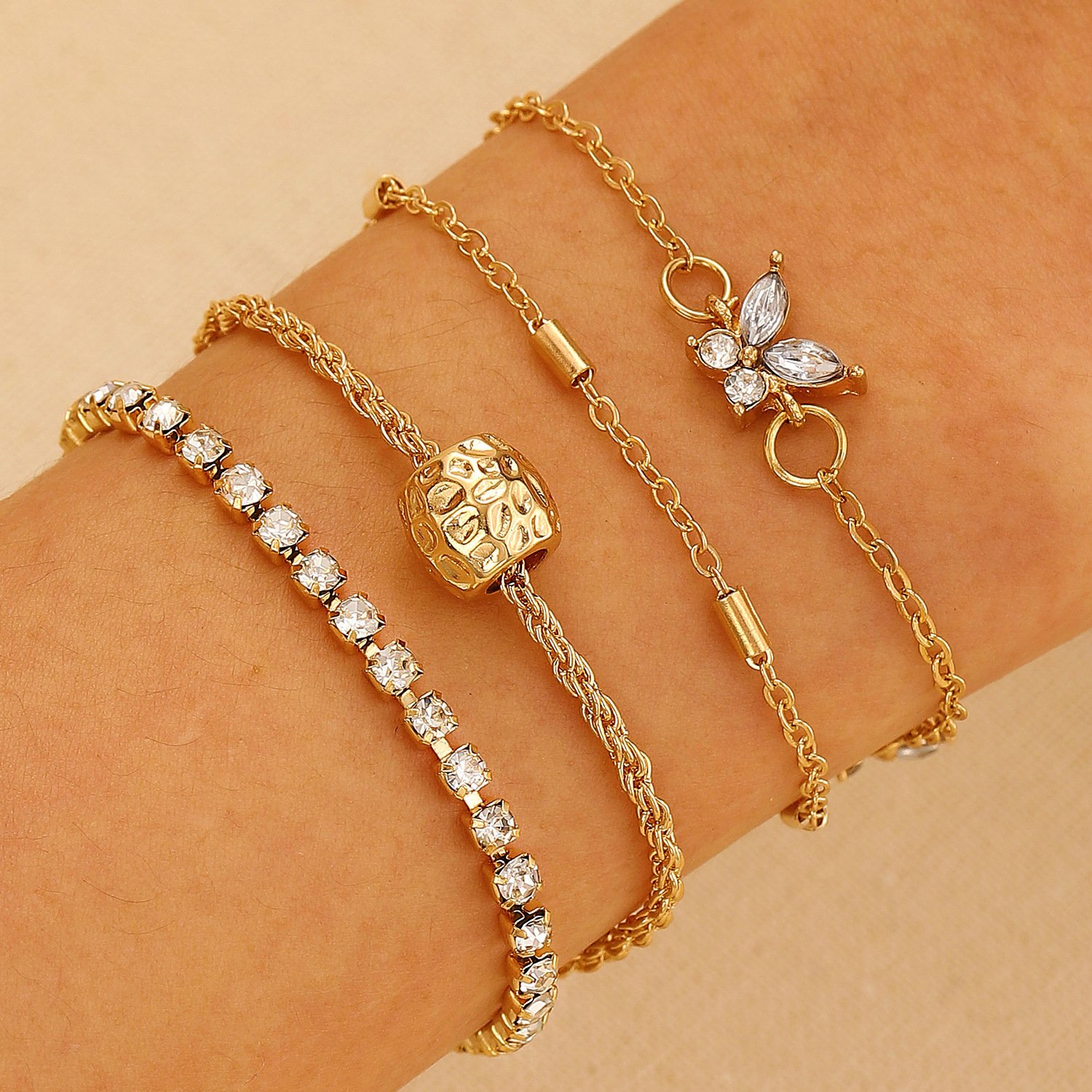 Bracelets Femmes Décontracté Floral Toutes Les Saisons Vacances Métal multicouche Bracelet