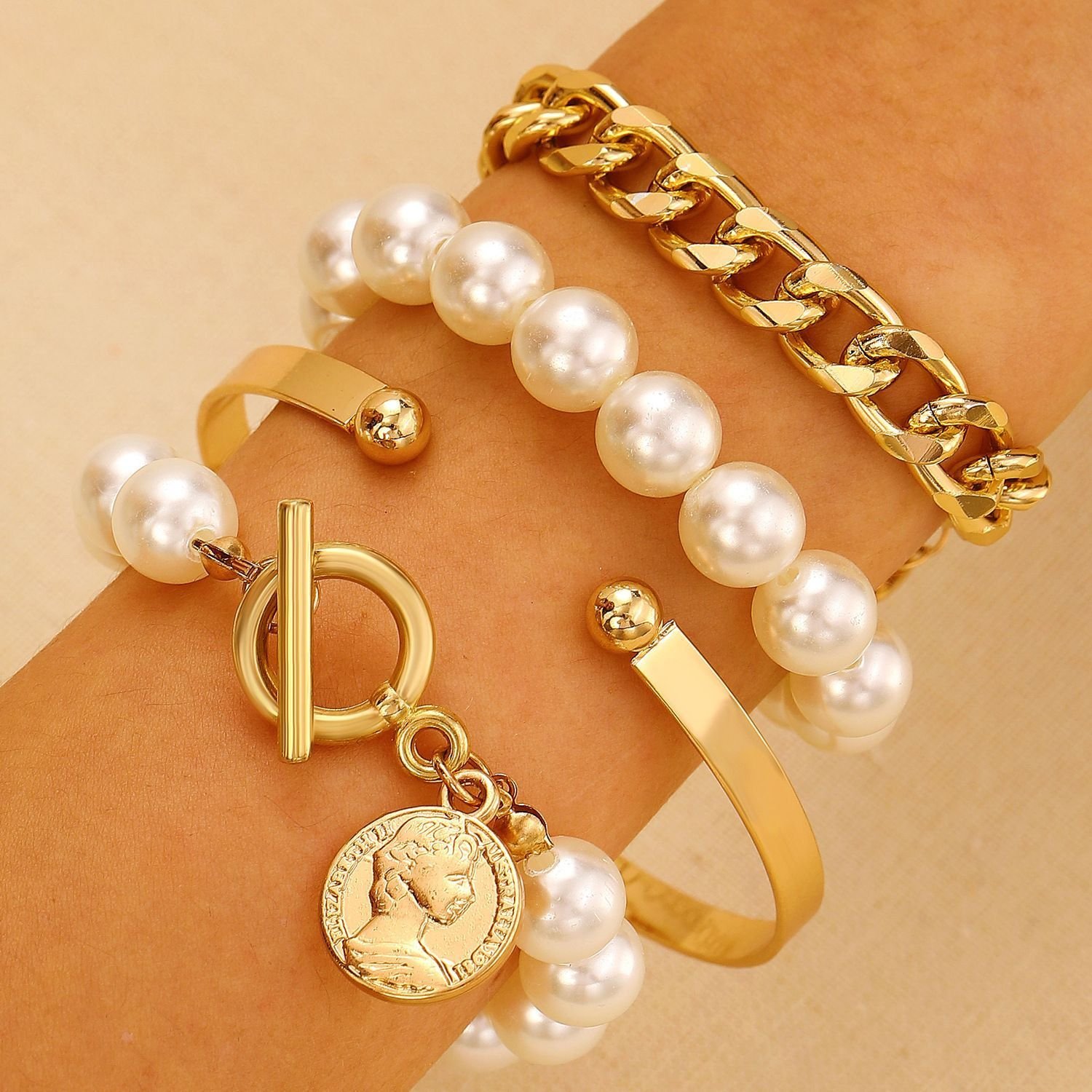 Bracelets Femmes Décontracté Floral Toutes Les Saisons Vacances Métal multicouche Bracelet