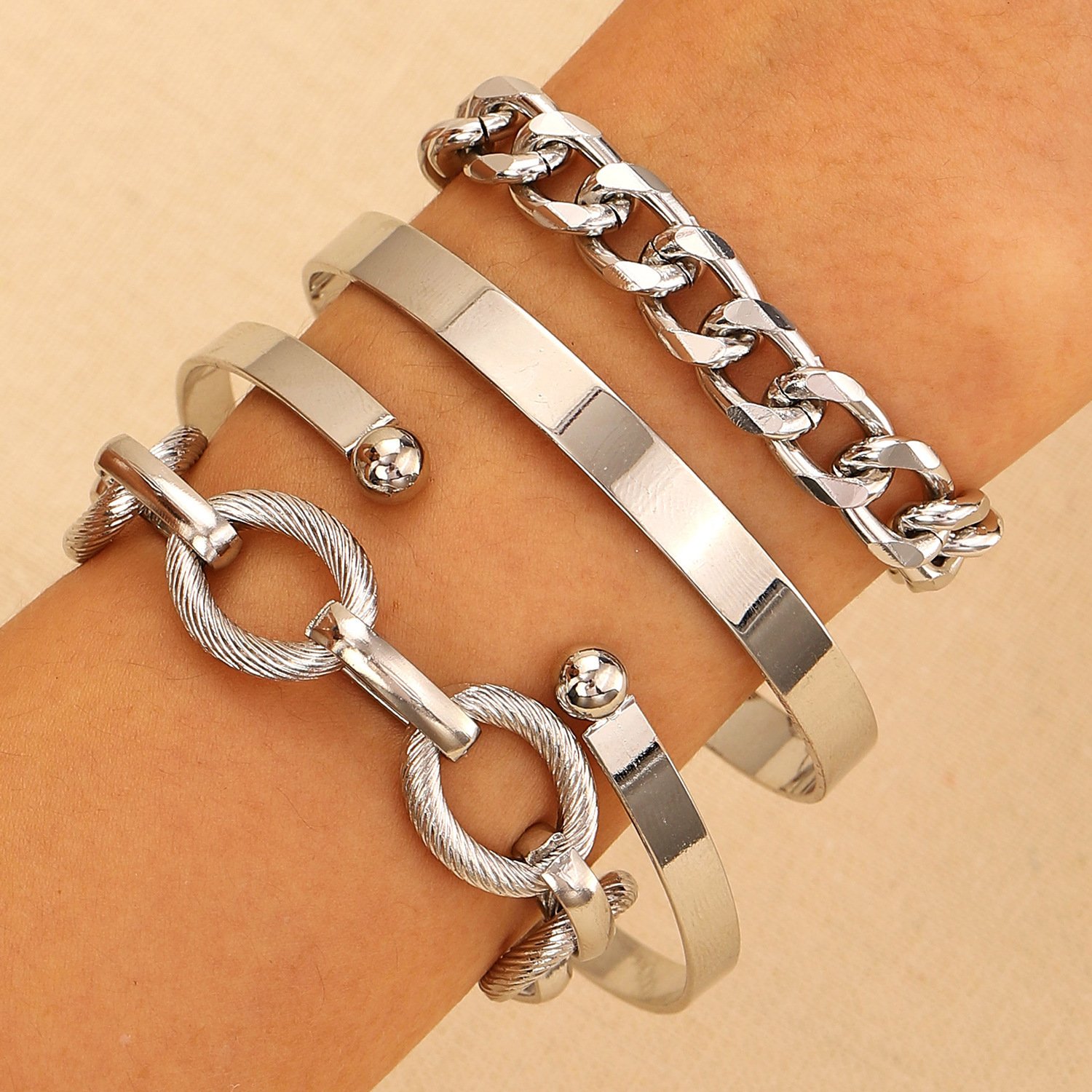 Bracelets Femmes Décontracté Floral Toutes Les Saisons Vacances Métal multicouche Bracelet