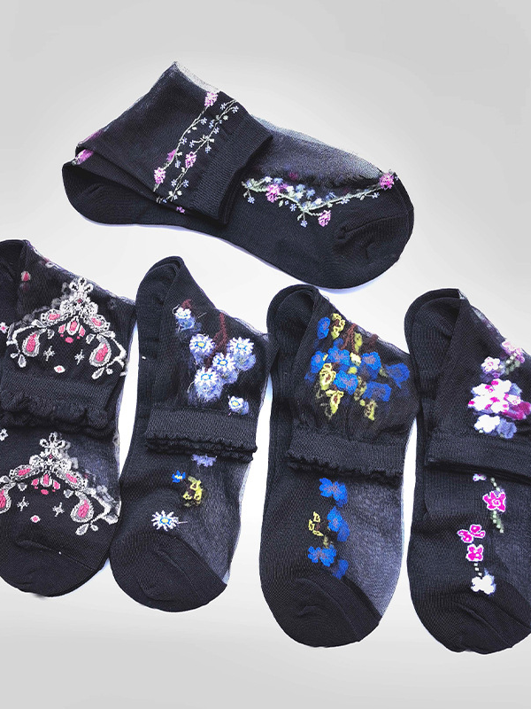 Chaussettes Rétro Bloc de Couleur Toutes Les Saisons Polyester Imprimé Absorber l'Humidité et Évacuer la Sueur Domestique Chaussettes sur le mollet Régulier pour Femmes
