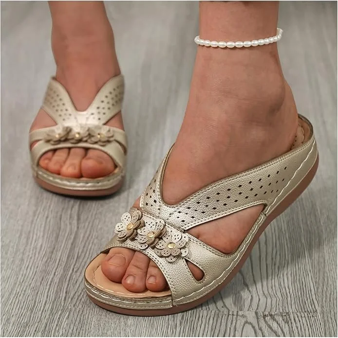 Sandales Antidérapantes Rue Plain Été Quotidien Cuir Cuir Sandales Antidérapantes à Enfiler Polyuréthane pour Femmes
