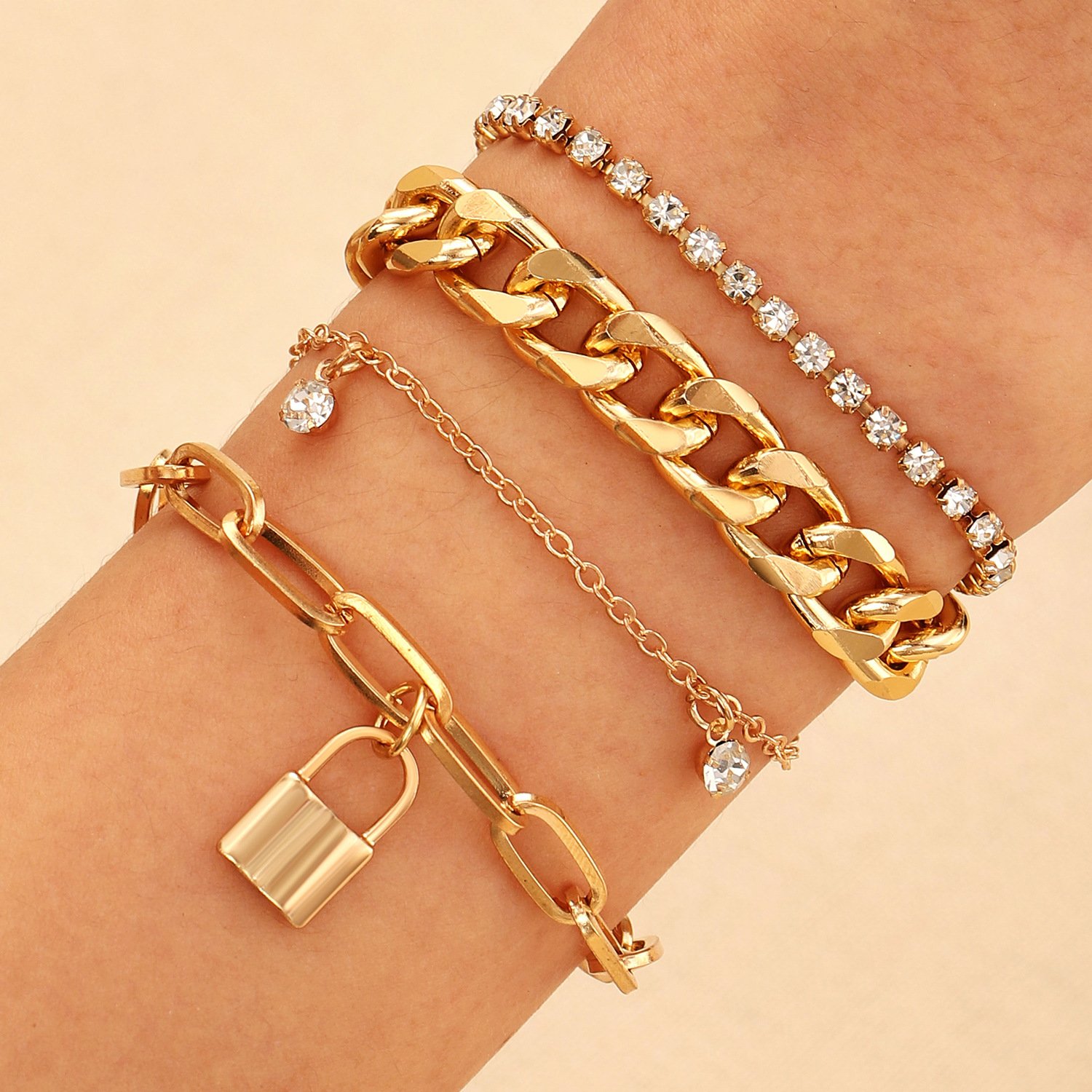 Bracelets Femmes Décontracté Floral Toutes Les Saisons Vacances Métal multicouche Bracelet