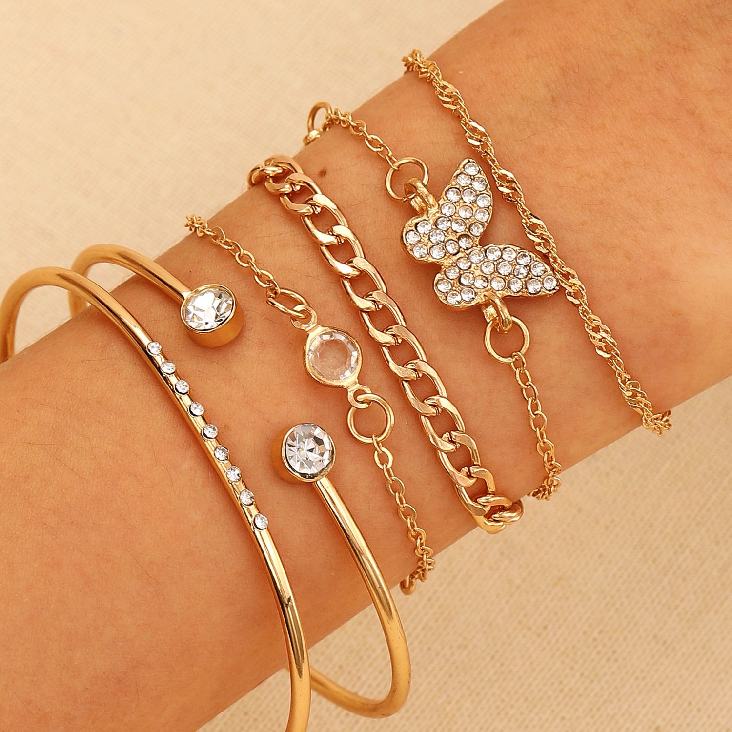 Bracelets Femmes Décontracté Floral Toutes Les Saisons Vacances Métal multicouche Bracelet