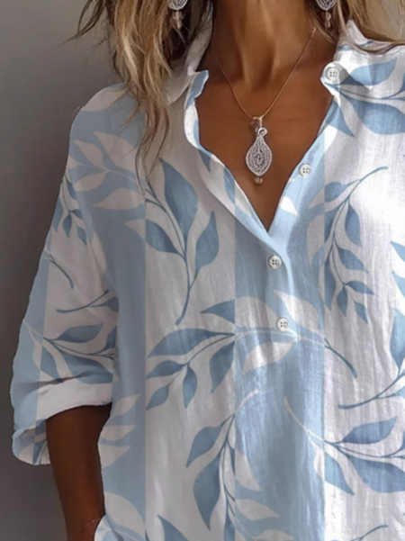 Chemises Décontracté Floral Printemps / Automne Polyester Imprimé Aucune élasticité Quotidien Ample Droit pour Femmes