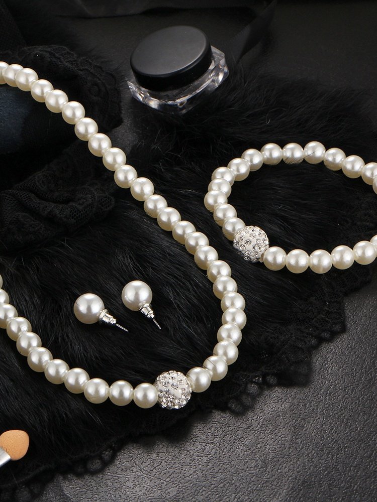 Collier Dame Romance Plain Toutes Les Saisons Joint Fendu ensemble Avec Faux Diamant Chaîne Colliers pour Femmes
