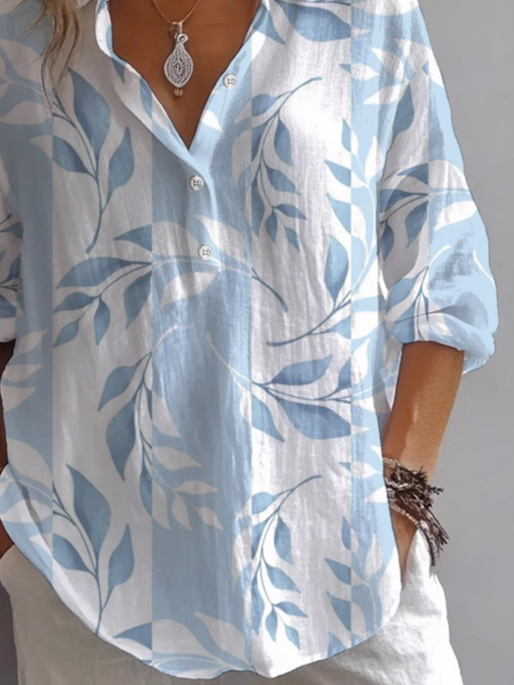 Chemises Décontracté Floral Printemps / Automne Polyester Imprimé Aucune élasticité Quotidien Ample Droit pour Femmes