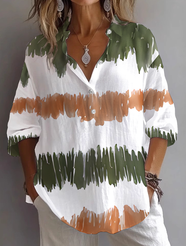 Chemises Femmes Décontracté Abstrait Printemps / Automne Polyester Imprimé Aucune élasticité Ample Régulier Col de Chemise