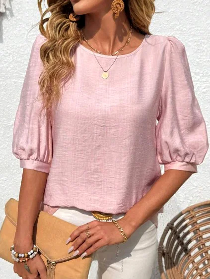 T-shirts Décontracté Plain Été Coton Quotidien Coupe Régulière Régulier Trapèze Régulier pour Femmes