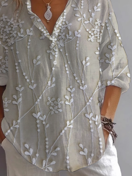 Chemises Femmes Décontracté Floral Printemps / Automne Imprimé Quotidien Manches Longues Droit Régulier Col de Chemise