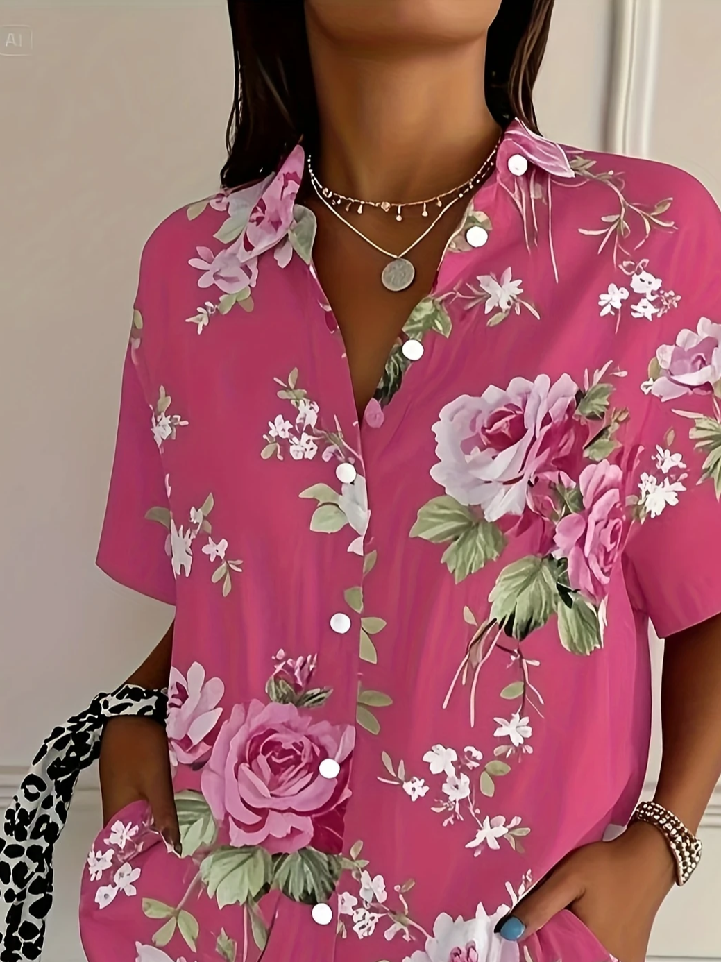 Chemises Femmes Décontracté Floral Été Polyester Imprimé Quotidien Ample Régulier Régulier