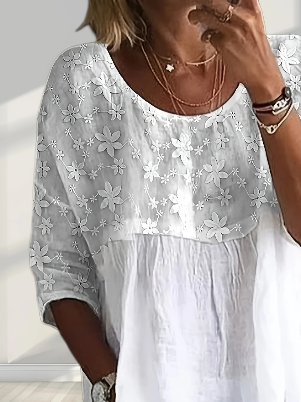 Chemises Décontracté Floral Été Polyester Imprimé Coupe Régulière Demi Manche Régulier Régulier pour Femmes