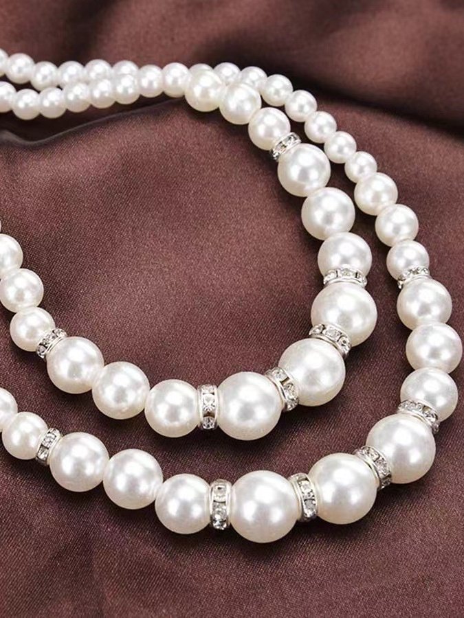 Collier Femmes Urbain Plain Toutes Les Saisons Roulotté Vacances chaîne en métal Collier